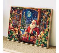 Christmas Diamond Art 5D Moon Diamond Painting for Adults Full Round Drill, Crystal Rhinestone Embroidery Kit, DIY Paint by Numbers Cross Stitch Gem Art, Home Wall Decor Gifts 10x15cm(4x6"),z@1486