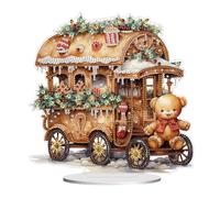 Christmas Diamond Art Acrylic Stand Ornament Kit for Adults - 5D Special Shape DIY Tabletop Decor, Xmas Scene Holiday Desktop Craft Gift(Christmas Carriage)