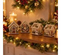 Christmas Diamond Art Gingerbread House Pearl Kit | Diamond Art Christmas Ornament, DIY Pearl Bead Craft for Beginner Parent-Child Hanging Tabletop Decor Gift