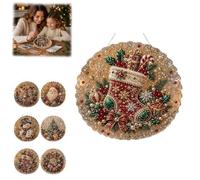 Christmas Diamond Kit, Pearl Bead Craft with Acrylic Board and Chain, 3D Mixed Pearl Design for Window Hanging and Festive Wall Decor (Stocking)