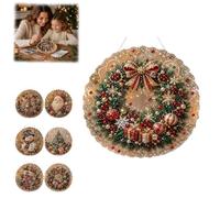 Christmas Diamond Kit, Pearl Bead Craft with Acrylic Board and Chain, 3D Mixed Pearl Design for Window Hanging and Festive Wall Decor (Holiday Wreath)