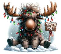 Christmas Diamond Painting Kit, 5D DIY Full Round Drill Diamond Art for Home Wall Decor, Complete Embroidery Rhinestone Canvas Picture for for Adults Beginners 11.81X11.81 Inch(Xmas Deer)