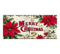 Christmas Diamond Painting Kit, 5D DIY Full Round Drill Diamond Art for Home Wall Decor, Complete Embroidery Rhinestone Canvas Picture for for Adults Beginners 19.68X9.84 Inch(Christmas Flower)