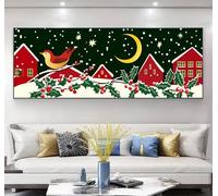 Christmas Diamond Painting Kits for Adults, 5D cabin Large Diamond Art Kits Adults, Round Full Drill Gem Art Mosaic Kits for Beginner, Crystal Embroidery Crafts for Home Wall Decor 90x270cm, Model775