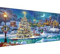 Christmas Diamond Painting Kits for Adults,Christmas Night Diamond Art Kits for Adults Beginner Full Round Drill Large Size, Paint with Diamonds for Home Wall Decor Gift 12x24 Inch
