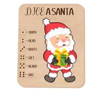 Christmas Dice A Santa Puzzle Game, Christmas Jigsaw Puzzles Wooden Interactive Christmas Board Game, Place The Santa Pieces According to The Number You Roll, for Xmas Party Night Holiday