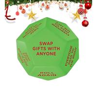 Christmas Dice Game - 12 Different Sides Wooden Dice Table Game | 2025 Christmas Parties Dice Gift Exchange Game | Santa Swap Gift Exchange Dice for Home, Family Gatherings, Dating, Travel