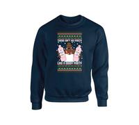 Christmas Diddy Party Sweatshirt, Ain't No Party Like A Diddy Jumper, Funny, Funny Meme, Unisex Top(M, Navy)