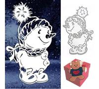 Christmas Dies for Card Making，Snowman Cutting Dies Stencils for DIY Scrapbooking Photo Album Decorative Embossing Paper Dies for Card Making Templated+Cute Brooch Pin