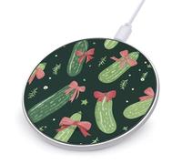 Christmas Dill Pickles Cute Wireless Charger 10W Max Fast Light Fast Phone Charging Pad with USB Cable