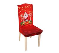 Christmas Dining Chair Cover - Stretch Polyester Spandex Slipcover for Chairs from 38 to 60 Cm Back Height 35 Through 45 Cm Width Festive Printed Seat Protector for Home Kitchen Party Holiday Decor(A)