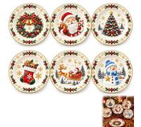 Christmas Dinner Plate Collection - 6 Festive Holiday Designs (#All) | Christmas Dinner Plate Ceramic, for Elegant Dinner Settings, Family Gatherings, Christmas Parties and Holiday Table Decor