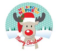Christmas Dinner Plate - Reindeer Design: My Special Nephew