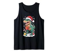 Christmas Dinosaur Boys Tree rex trex Santa Tank Top