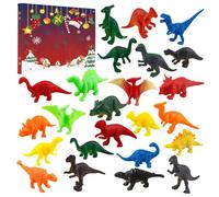Christmas Dinosaur Countdown - 10.63x10.63 Inch 24 Days Dinosaur Ornament Calendars for Holiday Excitement, Family Fun with Surprise Toys, Cute Calendar for Kids Teens Adults, Pvc