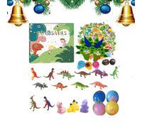 Christmas Dinosaur Countdown - 10.63x10.63 Inch 24 Days Dinosaur Ornament Calendars for Holiday Excitement, Family Fun with Surprise Toys, Cute Calendar for Kids Teens Adults, Pvc