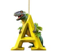 Christmas Dinosaur Ornaments,26 Letter Cartoon Dinosaur Pendant, Acrylic Dinosaur Xmas Tree Decorations,Christmas Tree Dinosaur Hanging Ornament,Christmas Decoration Home Party Decor