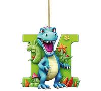 Christmas Dinosaur Ornaments,26 Letter Cartoon Dinosaur Pendant, Acrylic Dinosaur Xmas Tree Decorations,Christmas Tree Dinosaur Hanging Ornament,Christmas Decoration Home Party Decor
