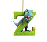 Christmas Dinosaur Ornaments - Christmas Ornaments 2023, Cute Cartoon Dino Figures with 26 Letter, Funny Dinosaur Hanging Gift for Christmas Tree Decoration, Gift for Kids Boys Girls (Z)