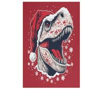 Christmas Dinosaur Puzzles 1000 Pieces Jigsaw Puzzles For Teens And Adults - Christmas Dinosaur Wooden Jigsaw Puzzle Family Activity Jigsaw Puzzles Educational Games (78×53cm)