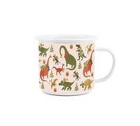 Christmas Dinosaurs Enamel Mug - White Camping Novelty Durable Hot Drinks Outdoor Cup for Travel Picnics Home Hiking