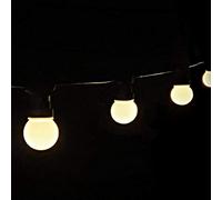 Christmas Direct Extendable Festoon Lights Warm White on Black Cable Bulbs with 30cm spacing Perfect for Gardens, patios or Any Outdoor Space (6m 20 Bulbs)