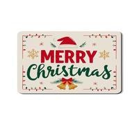 Christmas Dish Drying Mats for Kitchen Counter, Festive Absorbent Rubber Dish Rack Mat, Joyful Pu Leather Drying Pad for Coffee Bar Protector 12x20 Inch