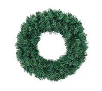 Christmas DIY Green Wreath with Rattan Frame Faux Plain Garland for Cabinets Window Room Xmas Party Indoor Outdoor Wall Decor(30cm)