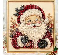 Christmas DIY Pearl Painting Art Kits with Frame,Pearls Diamond Craft Decor | 3D Diamond Decor,Pearls Beads Paintings Set,Christmas Pearl Diamonds DIY Craft Kit for Holiday Home Wall Pearl Craft
