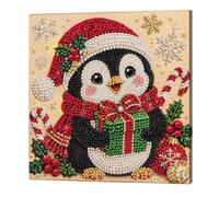 Christmas DIY Pearl Painting with Frame 30x30cm 3D (Christmas Penguin)