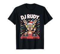 Christmas Dj Rudy Reindeer Festive Vibes T-Shirt
