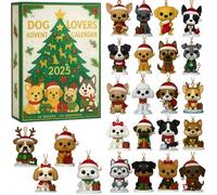 Christmas Dog Advent Calendar 2025,24 Days Christmas Countdown Calendar,2D Acrylic Festive Breeds Ornaments for Xmas Tree,Gifts for Pet Dog Lovers