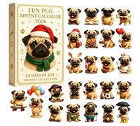 Christmas Dog Advent Calendar 2026, 3D Bulldog 24Days Countdown Calendar | 24-Day Christmas Countdown Calendar Tree Ornaments, Gift for Christmas Tree Home Apartment Window Decor
