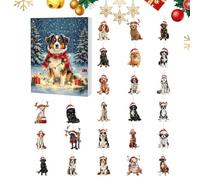 Christmas Dog Advent Calendars 2025, 2D Acrylic Dog Breed Ornaments For Christmas Tree, 24 Days Calendar Ornament For Holiday Halloween Thanksgiving
