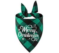 Christmas Dog Bandana Classic Triangle Christmas Print Plaid Christmas Pet Scarf Bib Bandana Pet Holiday Accessories Decorations for Small to Large Dogs (F, One Size)