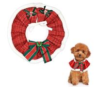Christmas Dog Bandana for Small Dogs, Festive Pet Kerchief, Adjustable Holiday Party Bib, Washable Pet Clothing Accessory (Neck:20-30cm/Red-M)