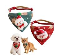 Christmas Dog Bandana, Pack of 2 Adjustable Kitten Bandana, Washable Triangular Headscarves for Winter, Christmas, Medium and Small Dogs and Cats.