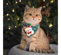 Christmas Dog Bandanas, Adjustable Pet Christmas Triangle Scarf with Buckle, Stylish Breathable Design Dog Bib for Fall Winter Thanksgiving Costume (Snowman)