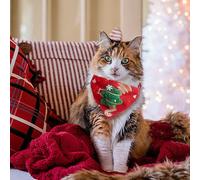 Christmas Dog Bandanas, Adjustable Pet Christmas Triangle Scarf with Buckle, Stylish Breathable Design Dog Bib for Fall Winter Thanksgiving Costume (Christmas Tree)