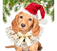 Christmas Dog Bandanas, Cute Pet Double-sided Breathable Collar Neck Accessories, Christmas Bib With Bow And Adjustable Straps, Holiday Dog Christmas Bandanas For Cat Dog
