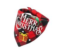 Christmas Dog Bandanas for - Double Layer Triangle Towel Bibs for Small Medium and Large Dogs and Cats - Holiday Prints for Daily Use (B, L)