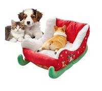 Christmas Dog Bed - Pet Plush Christmas Sleigh Sleeping Bed - Indoor Kitten Nest,for Balcony Gathering Outdoor Indoor Home Bedroom Living Room Winter