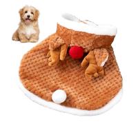 Christmas Dog Cape, Christmas Dog Costume - Funny Warm Cat Cape for Cold Weather with Hat - Winterproof Reindeer Coats for Cats and Medium Dogs for Birthday