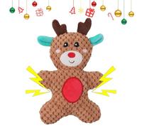 Christmas Dog Chew Toy, Christmas Dog Squeaky Toys, Ginger Man Reindeer Plush Toy, Interactive Pet Chew Toy, Durable Pet Toy with Squeaker