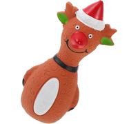 Christmas Dog Chew Toy, Latex Deer Squeaky Puppy Teething Toy