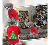 Christmas Dog Clothes Christmas Celebrate with Your Cat Fleece Warm Pets Pet Clothes (Red, XXL)