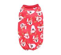 Christmas Dog Clothes Set, Cute Santa Snowman Pet Apparel, Warm Dog Outfits with Bow Tie, Easy - Wear & Clean Pet Clothes, for Christmas Parties & Daily Wear