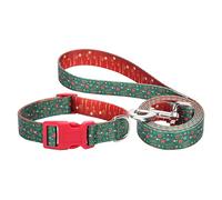 Christmas Dog Collar And Lead Matching Set Xmas Themed Santa Tree Rudolph Pet Puppy Animal Adjustable Comfortable Holiday Accessory
