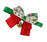 Christmas Dog Collar Bowtie PET Accessory with Bell for Cats Dogs | Fabric, Metal and Plastic Parts, Adjustable Fit, Soft Comfortable Dress-up Piece, Cartoon Pattern Style
