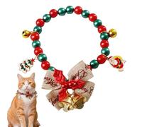 Christmas Dog Collar | Party Accessory for Puppy with Bow Collar | Bell and Christmas Tree Pendants Snowman Snowflakes Reindeer | for Small Dogs Girl Boy and Cat